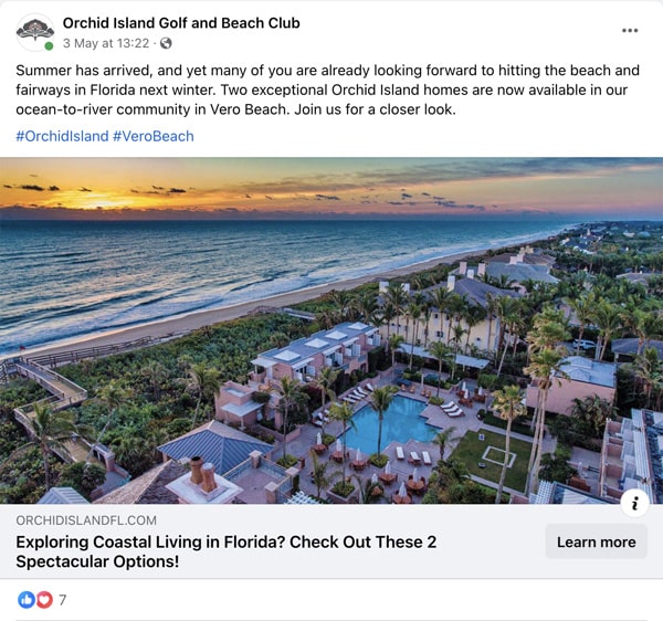 real estate development orchid island social post