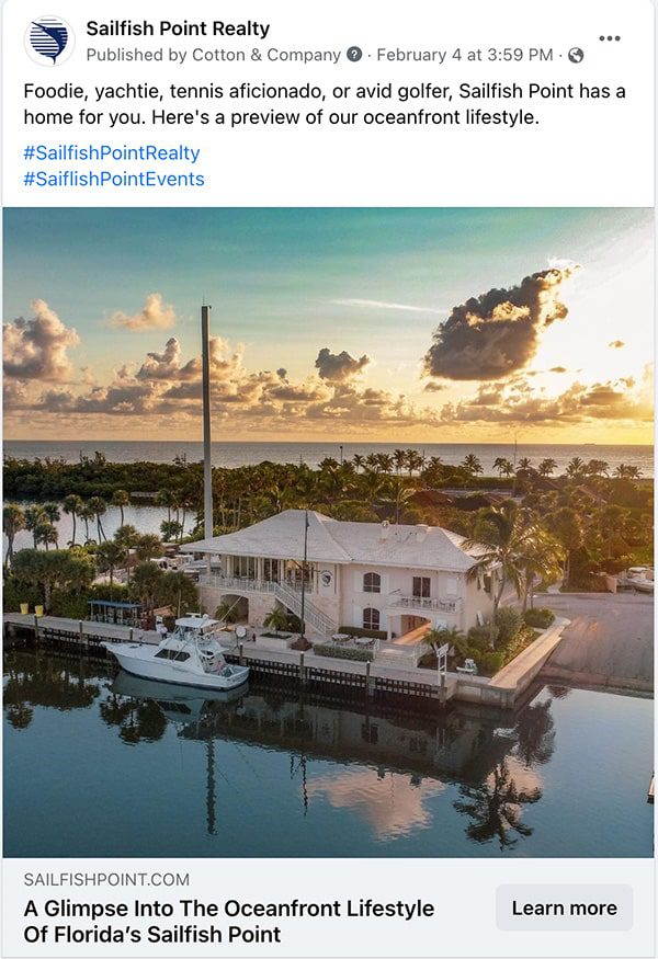 real estate development sailfish point social post