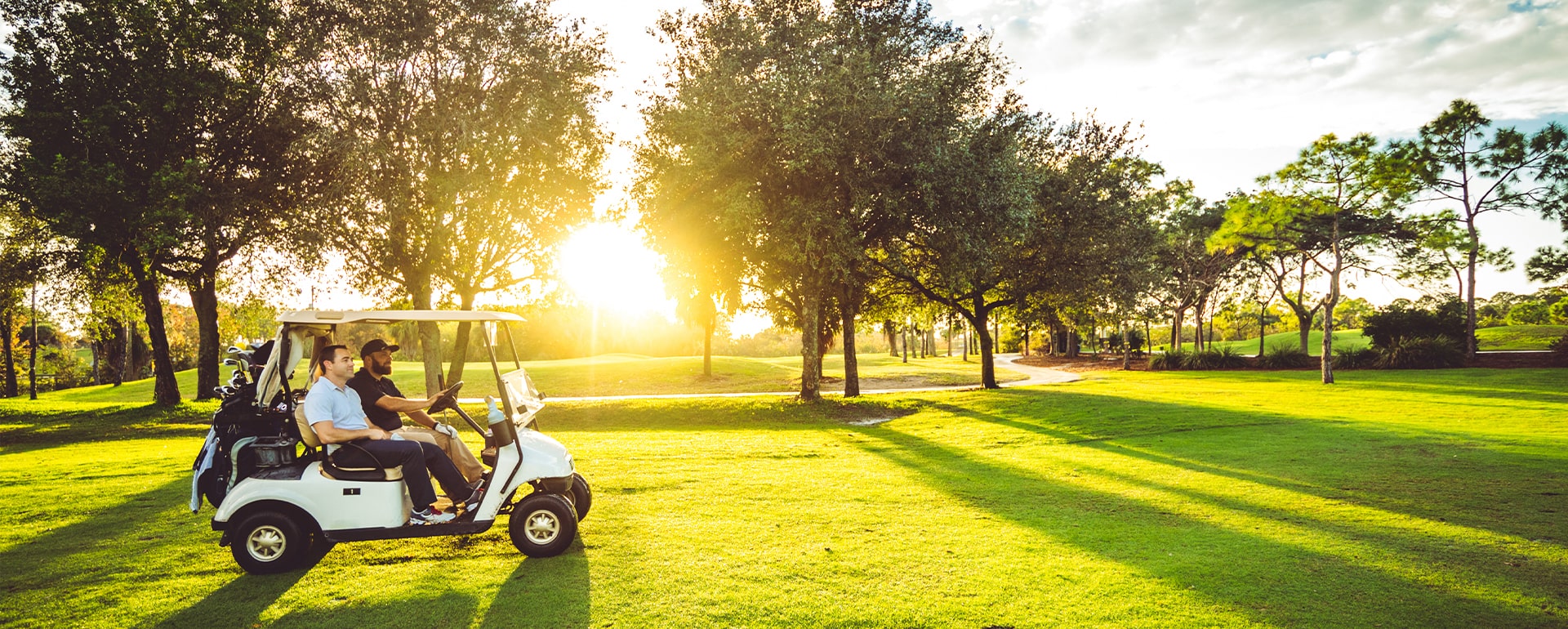 golf cart on golf course